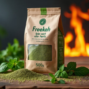 découvrez notre freekeh blé vert grillé à la flamme 500g : un grain ancien riche en fibres, à la saveur fumée authentique. idéal pour des plats sains et gourmands. parfait en salades, soupes ou accompagnements.