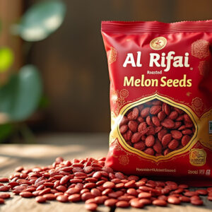 découvrez les graines de melon rouge grillées al rifai, un en-cas savoureux de 250g, riche en saveurs et idéal pour vos pauses gourmandes. parfait pour partager ou à déguster seul.